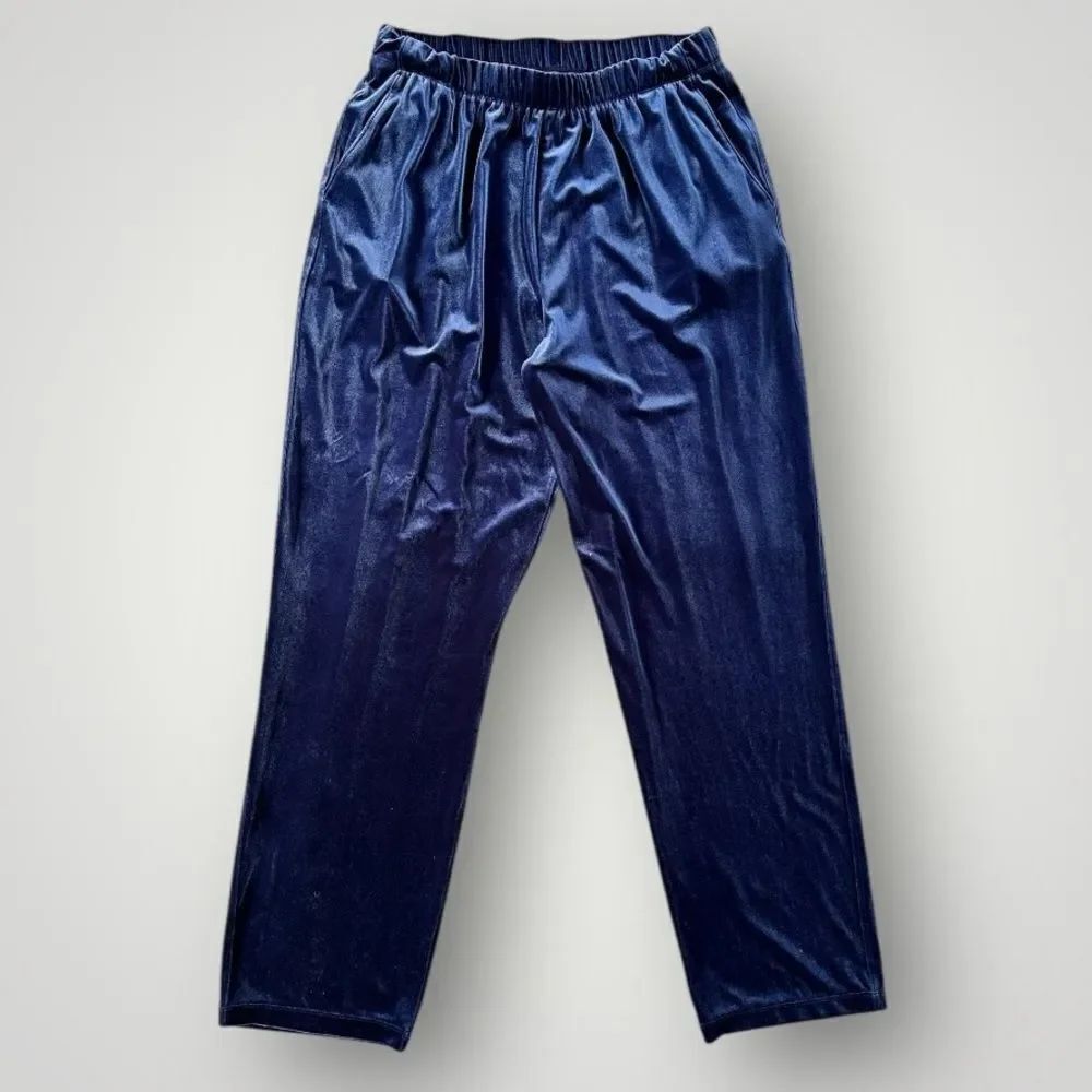 🎉5 for $45🎉 Lands end velvet pants size M 10-12 blue